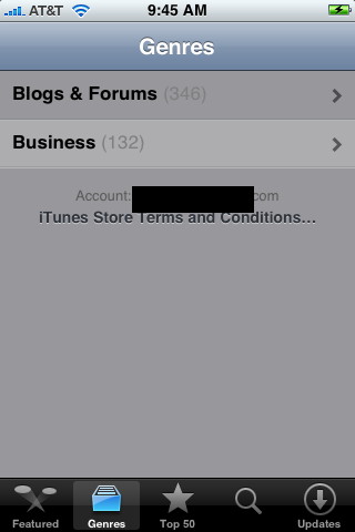 leaked shots of the iphone app store iphone app store 1