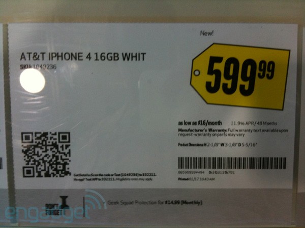 white iphone 4 shelf spotted best buy