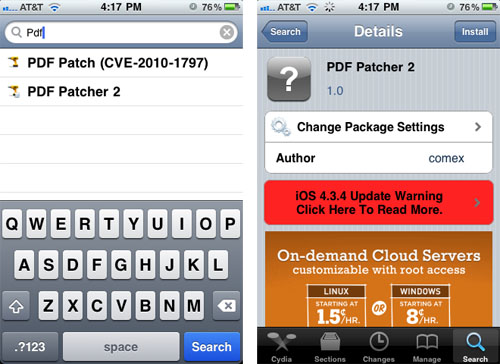 fix PDF exploit iPhone iOS PDF Patcher 2 comex
