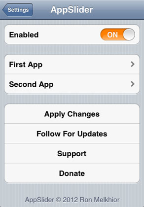 Cydia tweak AppSlider 2 review AppSlider tweak settings