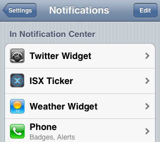 iOS6 tap to tweet Notification Center set Cydia Twitter Widget iOS 6 set