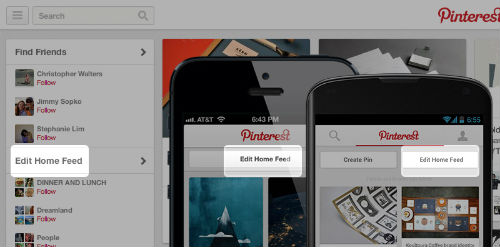 Pinterest Edit Home Feed