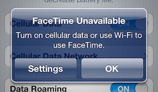 FaceTime error Wi-Fi only