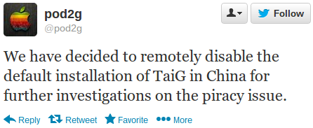 pod2g TaiG Tweet evasi0n jailbreak