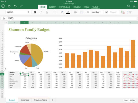 Microsoft Excel for iPad Microsoft Excel for iPad