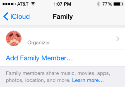 Add Family Member Family Sharing