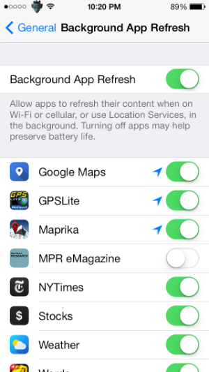 How to turn off background app refresh