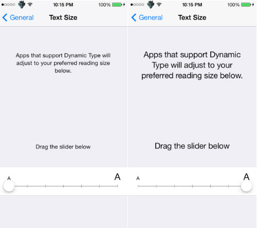 How to change text size in iOS 7 How to change text size in iOS 7