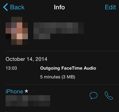 Phone FaceTime info FaceTime app