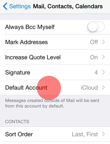 iCloud default email