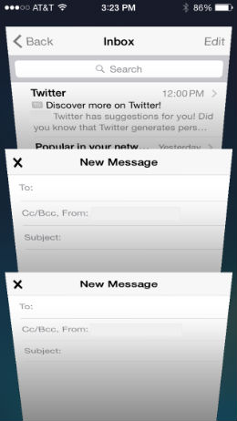 Open multiple emails in iOS 8