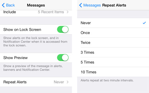 iOS 7 repeat alerts