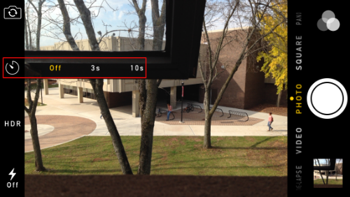 Set camera timer in iOS 8