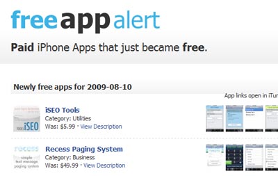 free app alert iphone app free