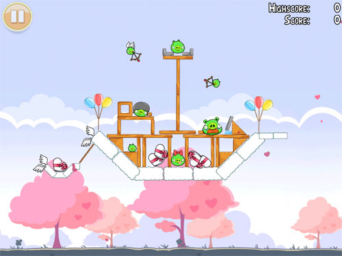 apple iphone app Angry Birds Seasons valentines day