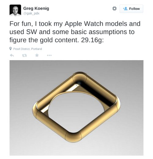 Gold Apple Watch 3D Render Gold Apple Watch