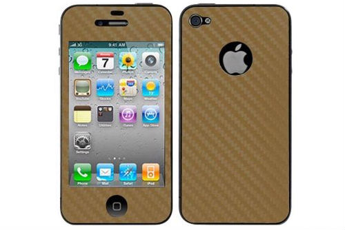 Cellet Skin - Gold Carbon Fiber Design for Apple iPhone 4/4S Gold iPhone Stickers