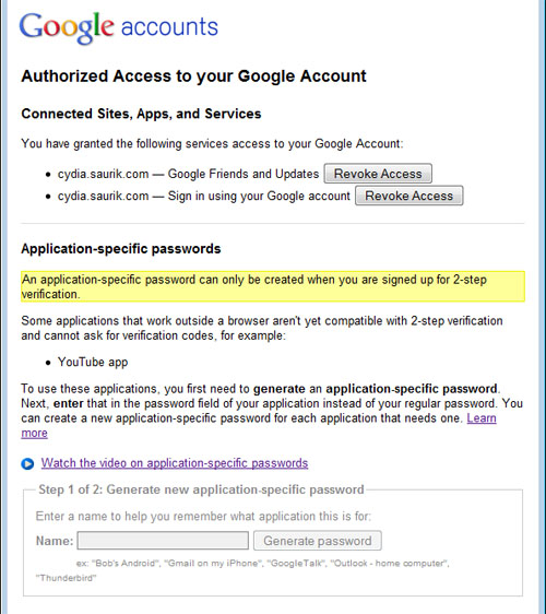 Google application-specific login 1 YouTube login iPhone 1