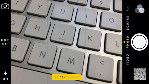 iOS 7 auto exposure lock AE/AF LOCK iOS camera