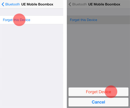 delete Bluetooth device2 iOS 7 remove paired Bluetooth device2