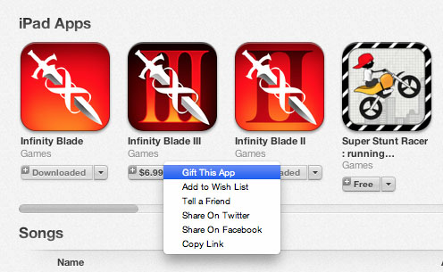 send app gift iOS instructions5 gift apps from itunes app store5