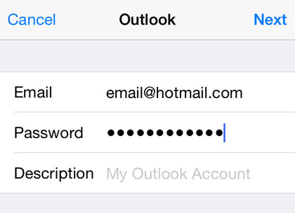 iOS Hotmail account2