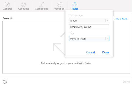 How to create rules for your iCloud email.