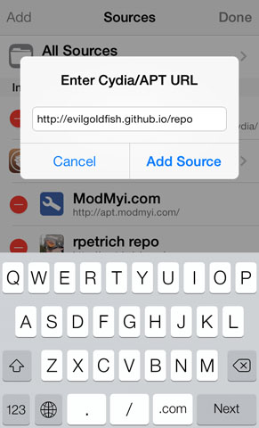 cydia tweak icon resizer evil goldfish iOS 7 jailbreak Icon Resizer repository