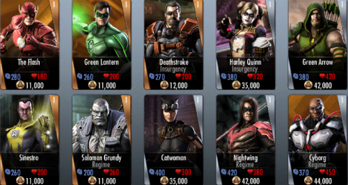 Injustice: Gods Among Us Characters iPhone Games