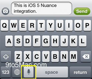 iOS 5 beta 5 voice to text