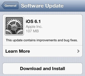 Apple firmware update iOS 6.1 OTA update iOS 6.1
