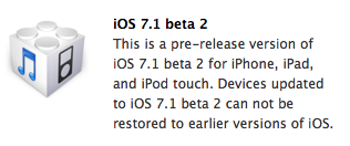 iOS 7.1 Beta 2 iOS 7.1 Beta 2
