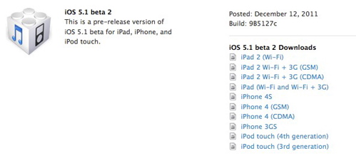iOS 5.1 Beta 2 iOS