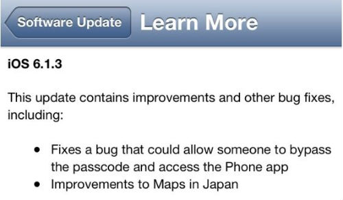 iOS 6.1.3 iOS Update