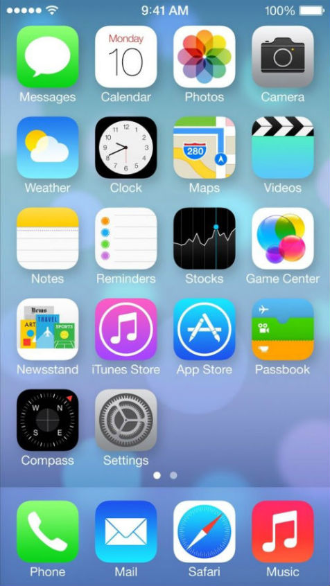 iOS 7 Home Screen iOS 7 New Look