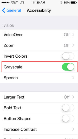Change to black and white in iOS 8 Change to black and white in iOS 8