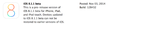 iOS 8.1.1 iOS 8.1.1 Beta