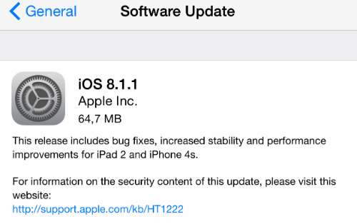 iOS 8.1.1 iOS 8.1.1