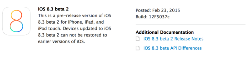 iOS 8.3 Beta 2