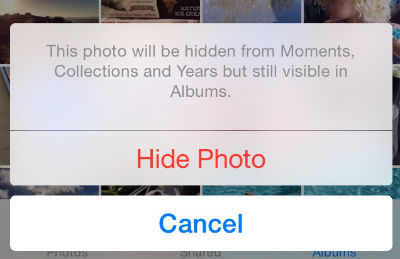 Hide Photo iOS 8