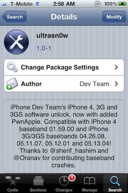 apple iphone iOS 4.2.1 unlock ultrasn0w