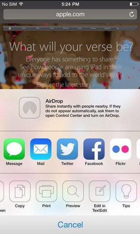 iOS 8 tips iOS 8 share sheet