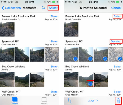 How to quickly delete multiple photos from your camera roll.