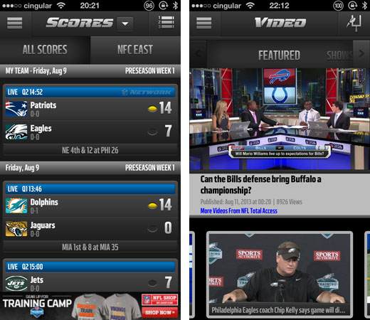 NFL app iOS 2013