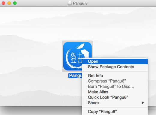 Install Cydia iOS 8.1 Pangu Mac2 iOS 8.1 jailbreak Pangu OS X instructions2