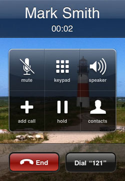 wait dial extension button iphone