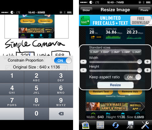 iPhone picture resize apps 2 iOS resize photo resolution2