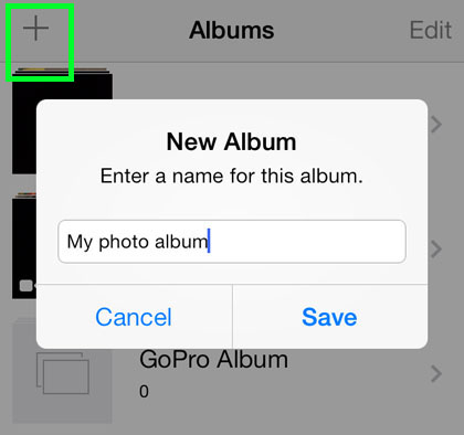 iOS photo album create album iPhone