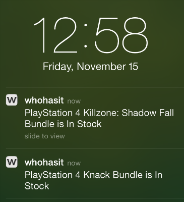 PS4 Mobile Alert PlayStation 4, Xbox One Tracker