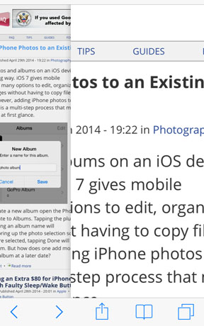 iOS swipe left right Safari iphone swipe back Safari